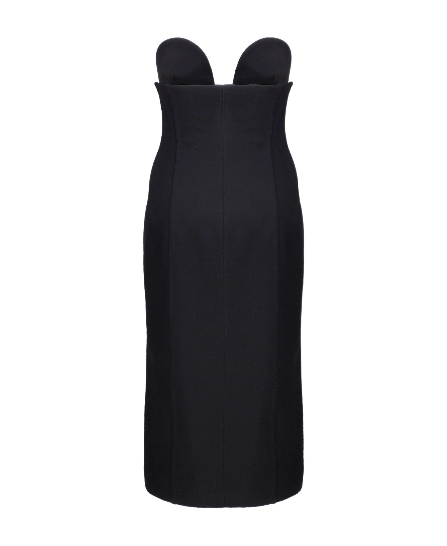 Off-white Ablohland Strapless Sweetheart Crepe Midi Dress In Black