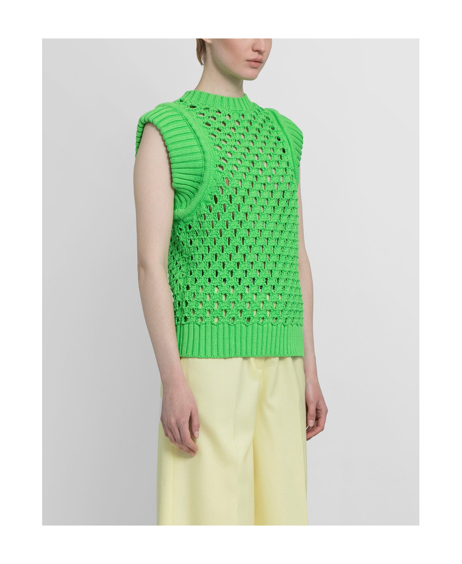 Stella Mccartney Green Cotton Vest In Green