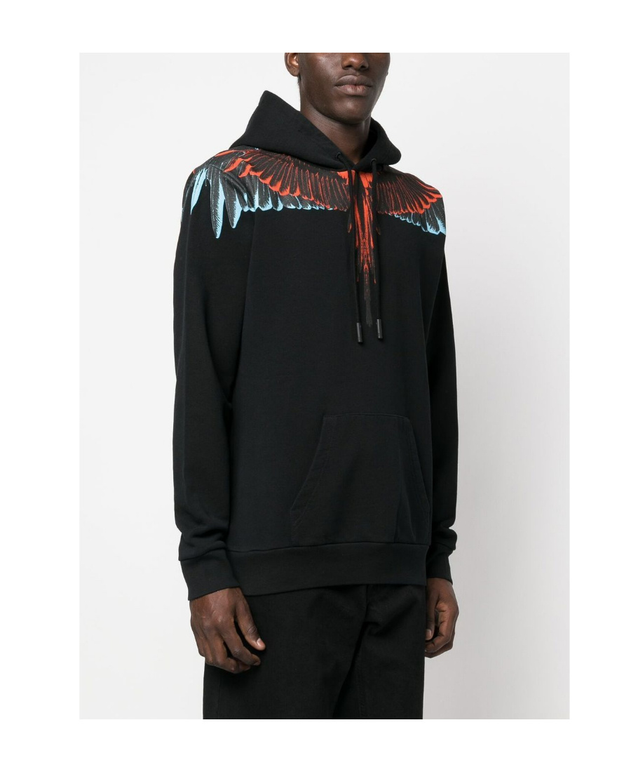 Marcelo Burlon County Of Milan Icon Wings Drawstring Hoodie In Black