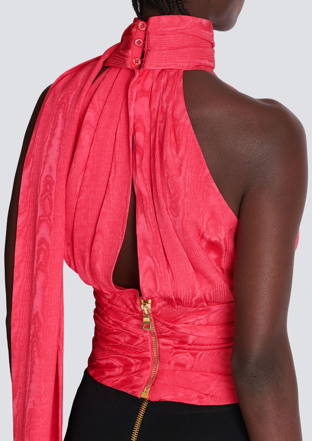 Balmain Draped Sleeveless Blouse In Pink