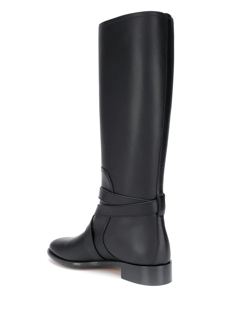 Ferragamo Gancini Knee-high Leather Boots In Black