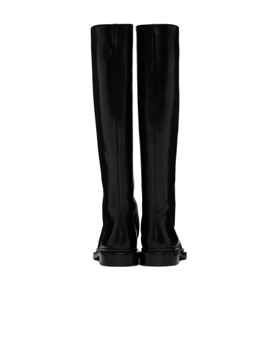 Jil Sander Knee-high Leather Boots In Black