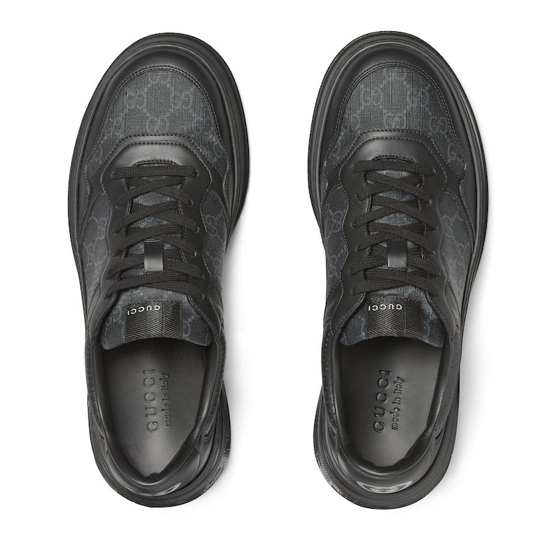 Gucci Chunky Sneakers Lace-up Perforated Panels In Black