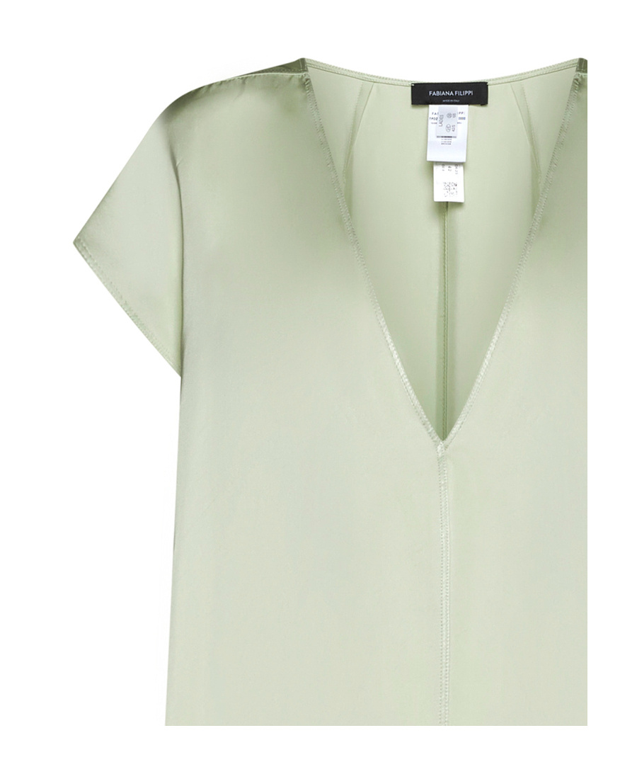 Shop Fabiana Filippi Beaded Satin Tunic In White