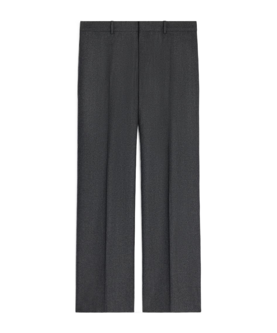 Celine Pantalon In Striped Wool Flannel In Black