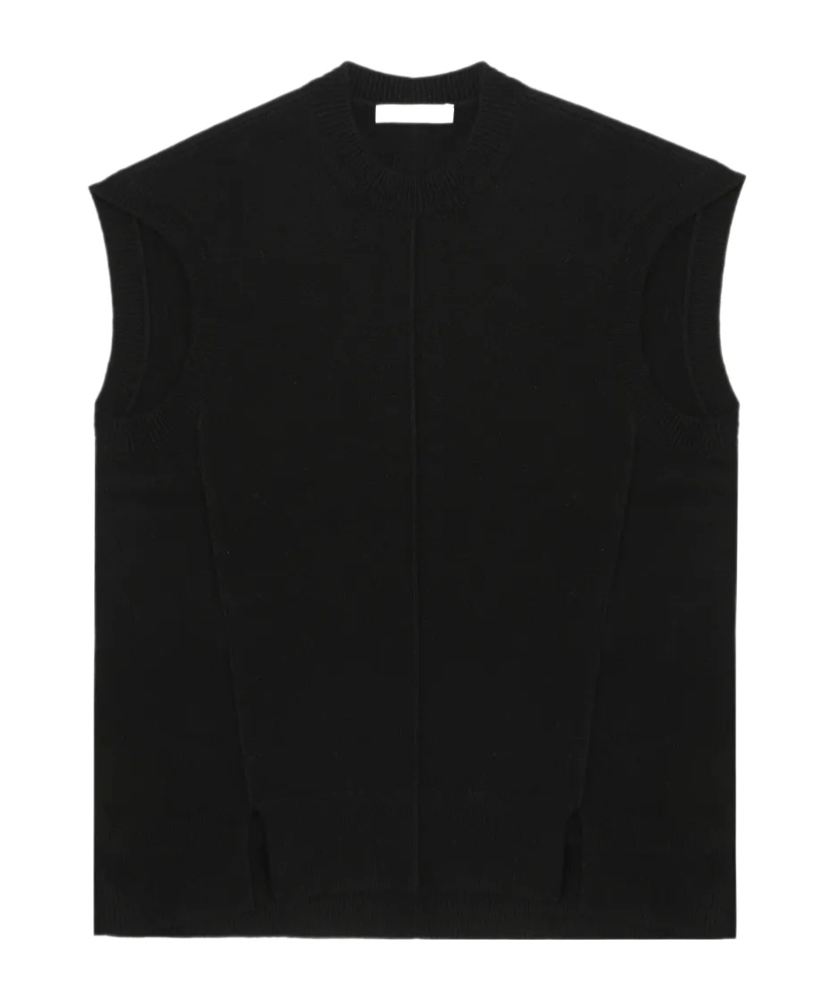 Helmut Lang Split Wool Vest In Black