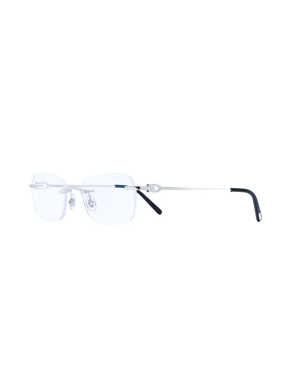 Cartier C Décor Rimless Rectangular-frame Glasses In White