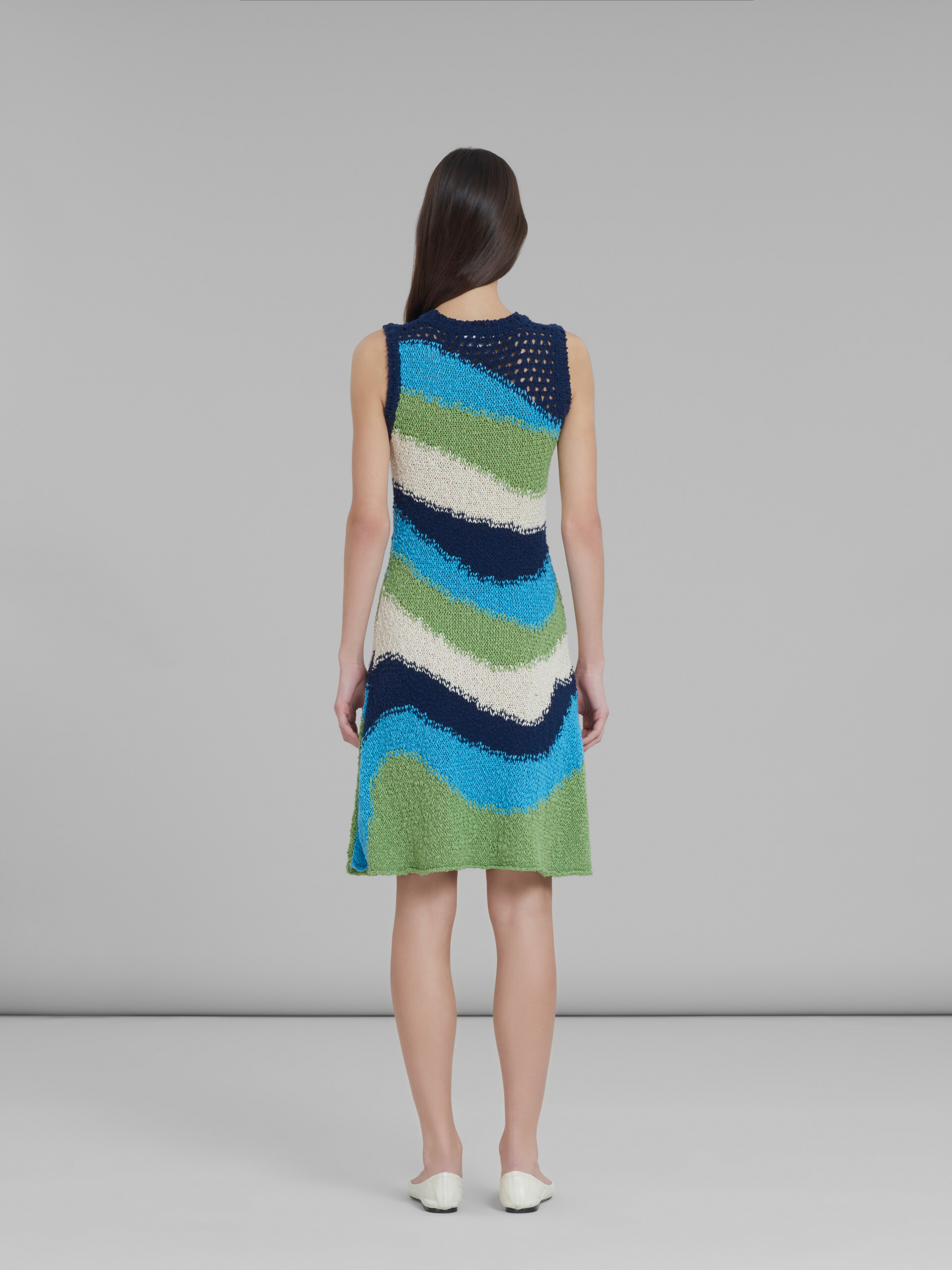 Marni Sleeveless Knitted Dress In Green