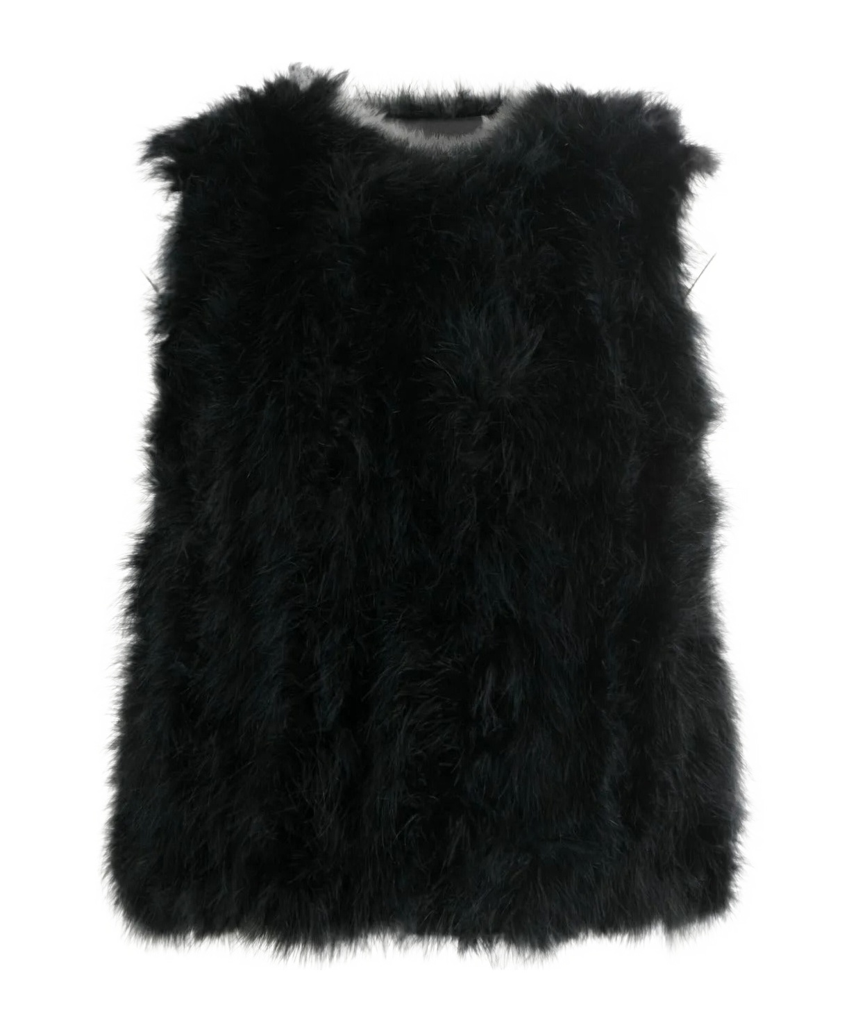 Yves Salomon Silk Feathered-finish Waistcoat In Black