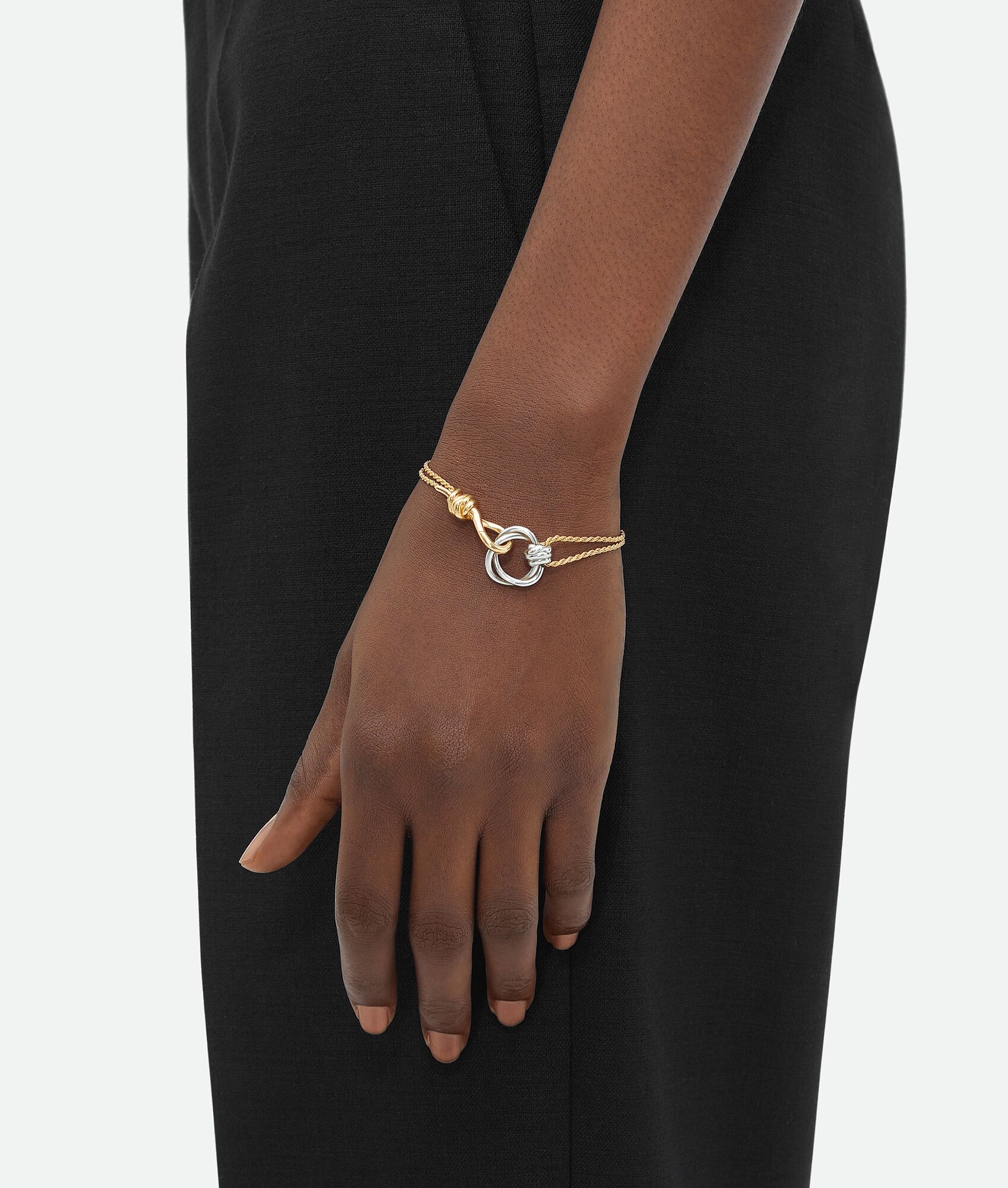 Bottega Veneta Knot Detail Bracelet In Yellow