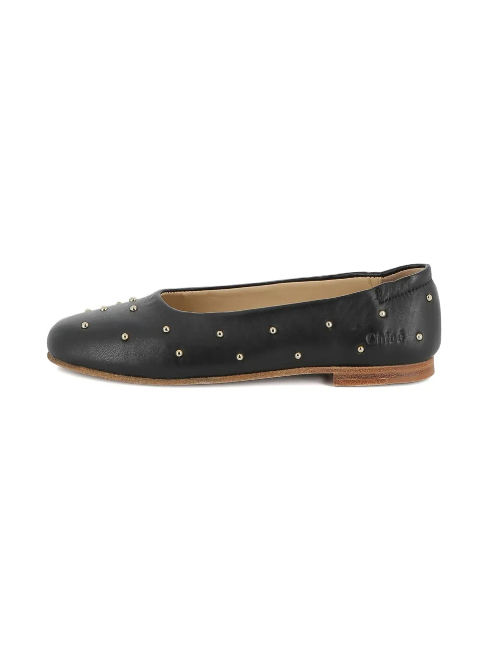 Chloé Black Ballet Flats With Small Studs In Black