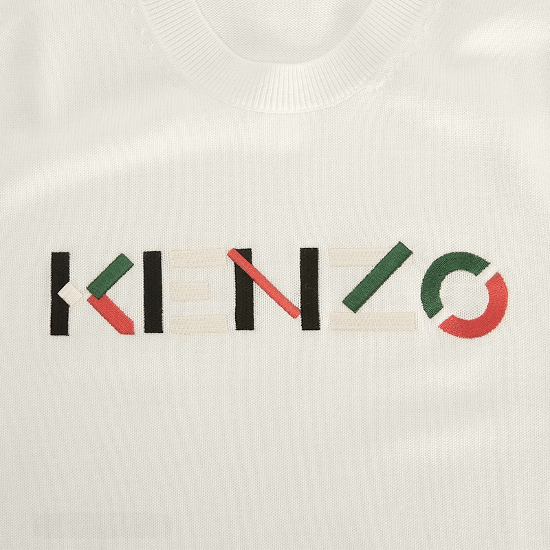 Kenzo Embroidered Logo Pullover In White