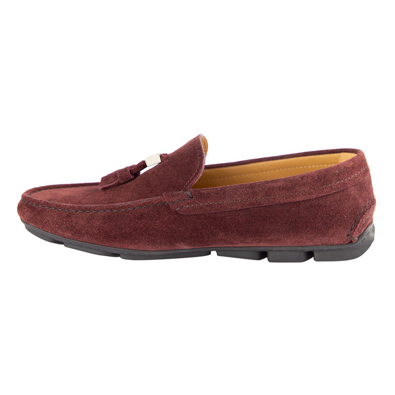 Giorgio Armani Logo Tassel Business Casual Shoes In Red