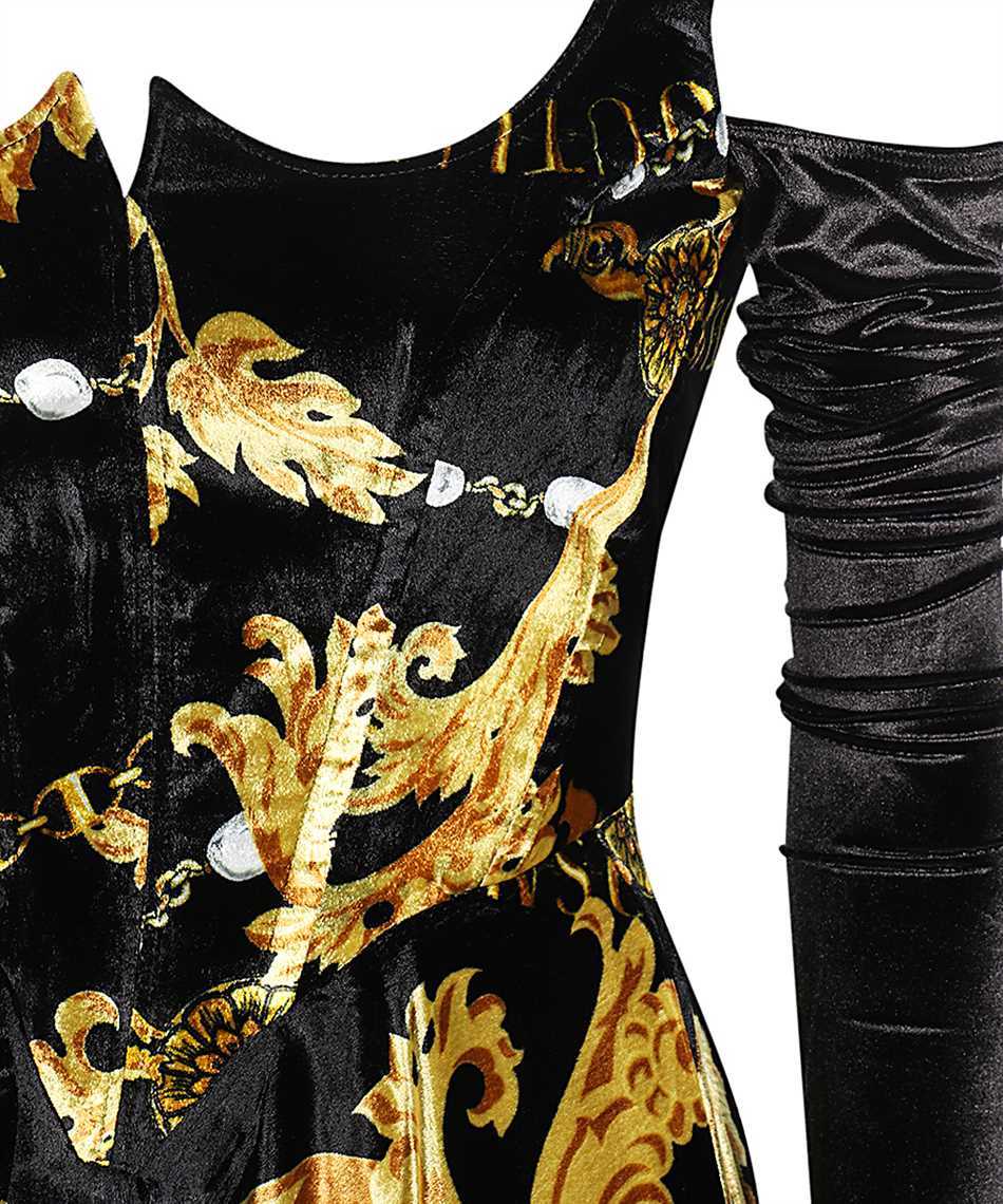 Versace Jeans Chain Couture Long-sleeved Corset Dress In Black
