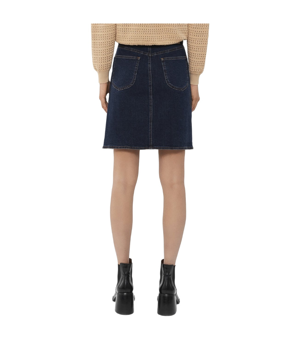 See By Chloé Logo Denim Skirt In Black