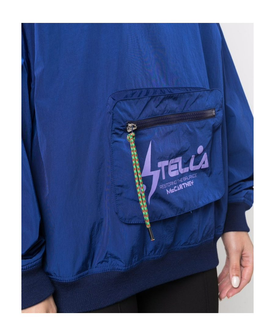 Shop Stella Mccartney V-neck Pouch Pocket Sweatshirt In Blue