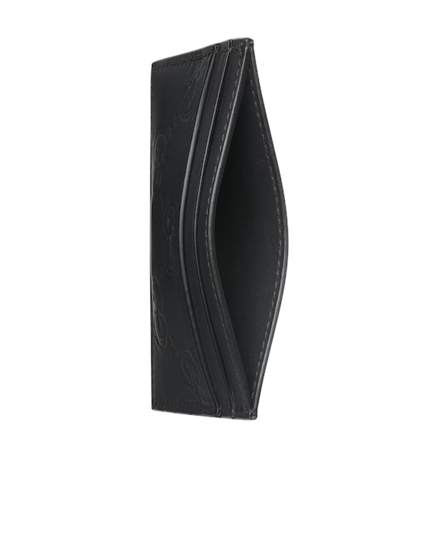 Gucci Gg Supreme Rectangle Cardholder In Black