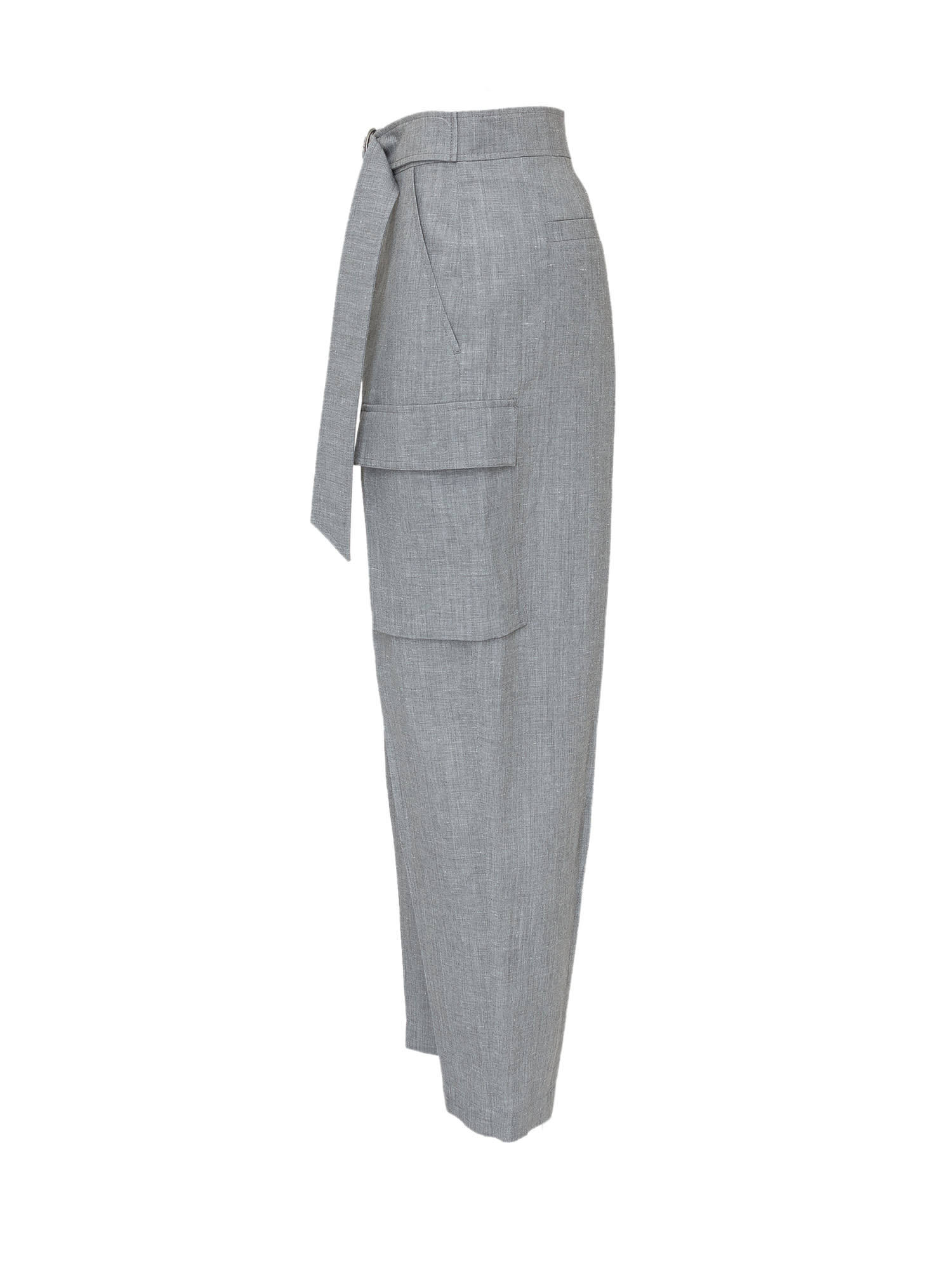 Brunello Cucinelli Trousers With Belt In Gray