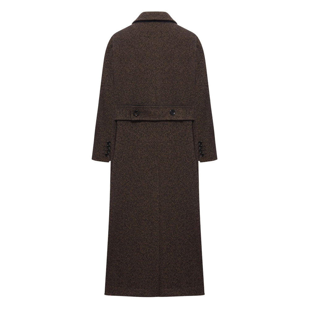 Max Mara Arco 1234 Chocolate Virgin Wool Coat In Brown