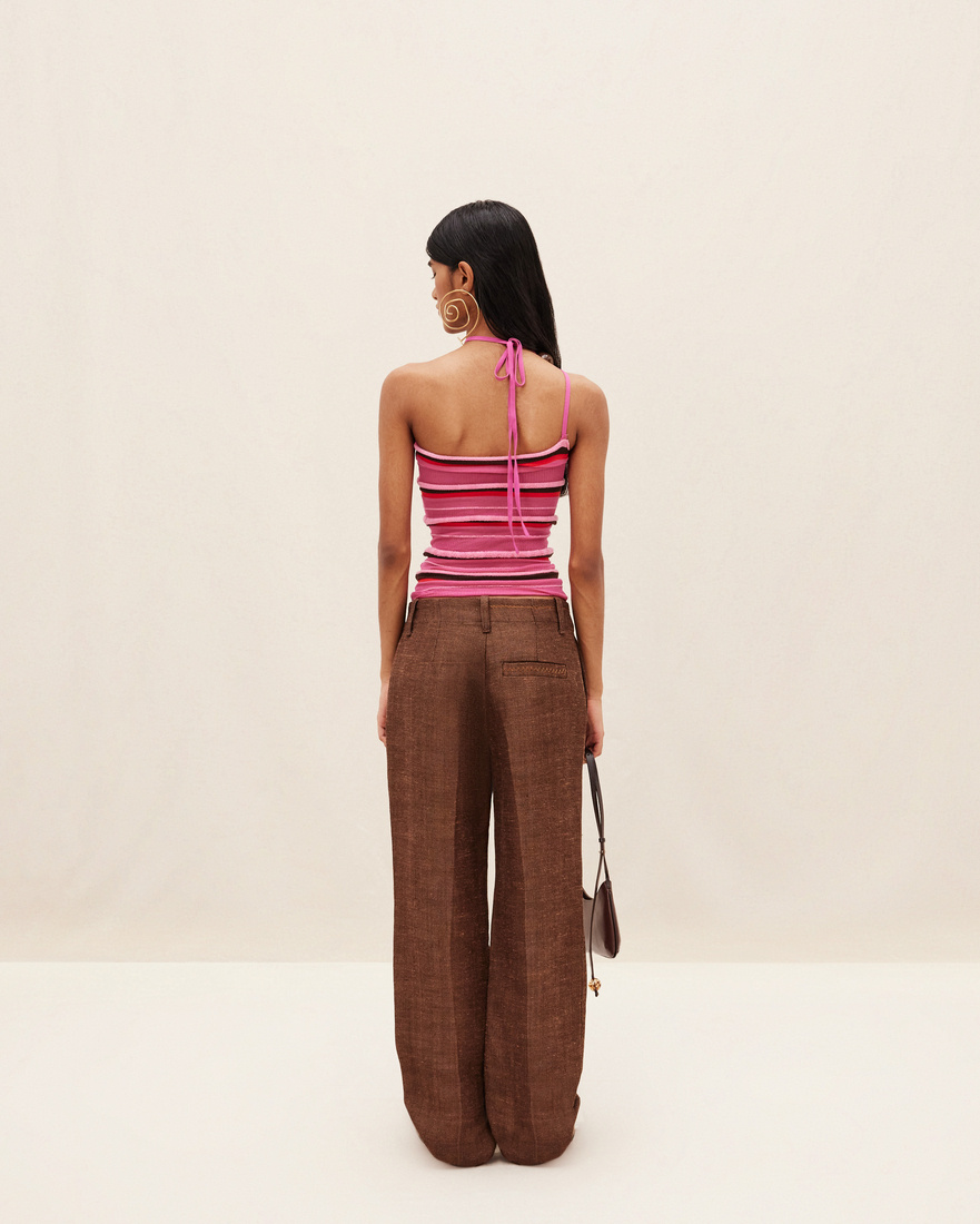 Jacquemus La Maille Concha Asymmetric Top In Pink