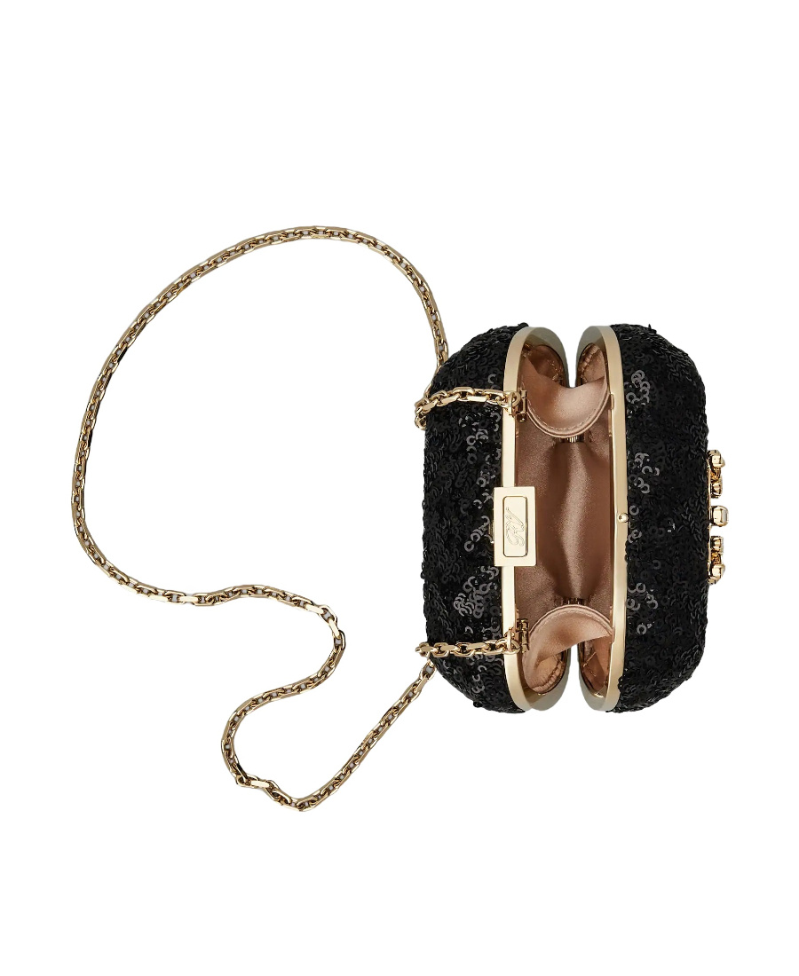 Roger Vivier Sequin Embellished Clutch Bag In Black