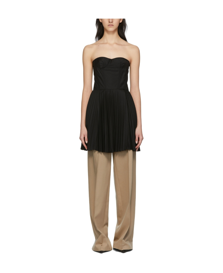 Rokh Black Strapless Dress In Black