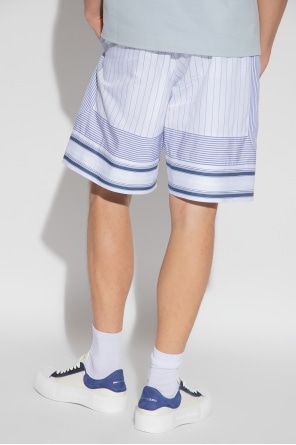 Alexander Mcqueen Striped Bermuda Shorts In Blue