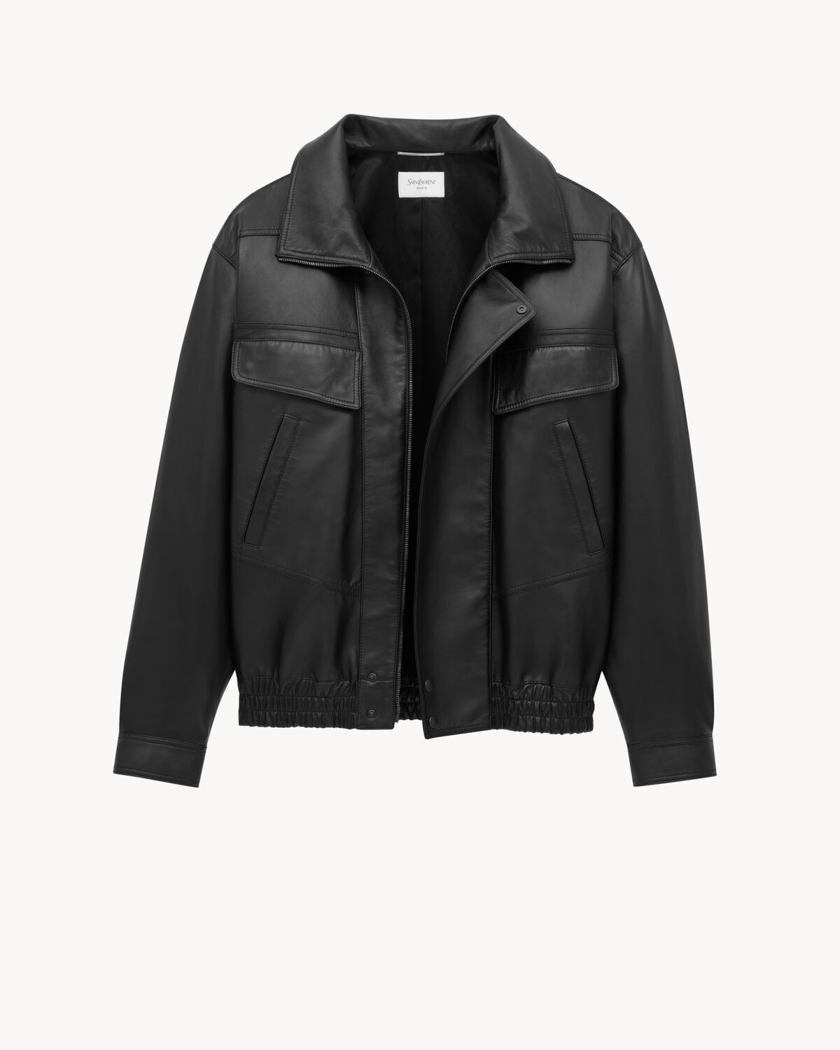 Saint Laurent Bomber Jacket In Lambskin In Black