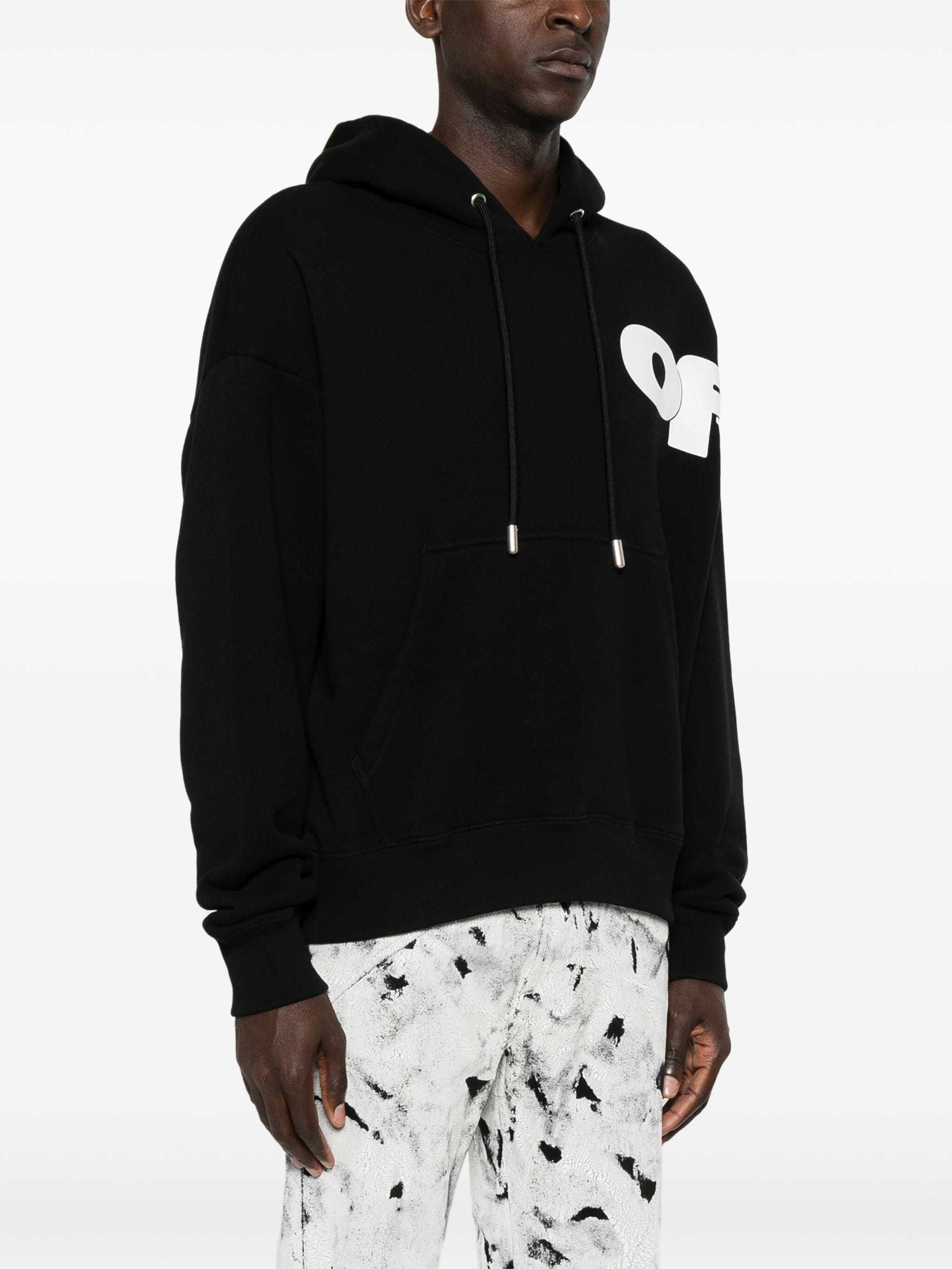 Off-white Shared Logo Skate Hoodie In Black