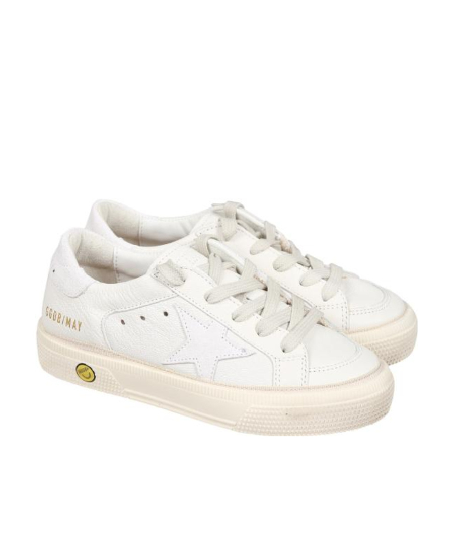 Golden Goose White May Sneakers For Girl With Iconic Star In White