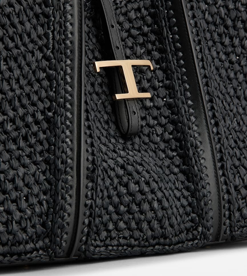 Tod's Medium Rafite Leather Shopping Bag In Black