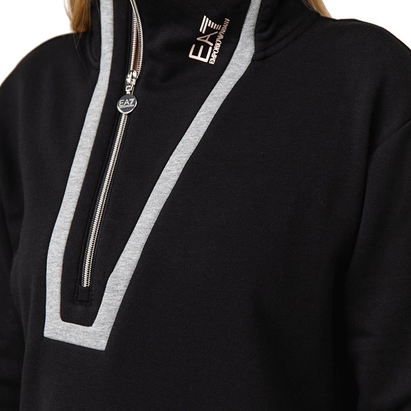 Shop Ea7 High Collar And Long Sleeves Sweater In Black