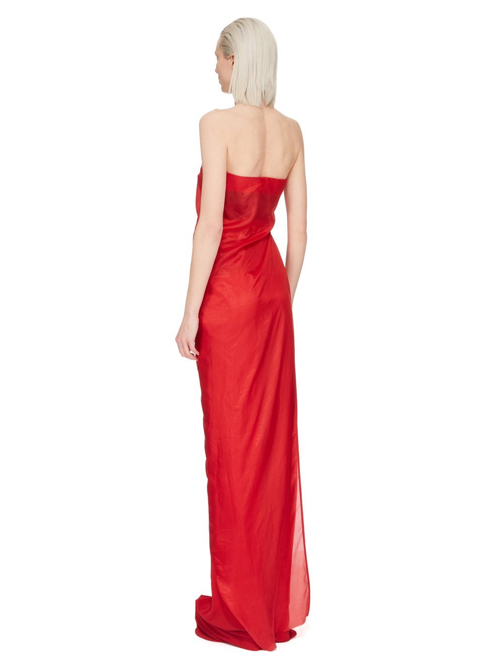 Rick Owens Strapless Long Top In Red
