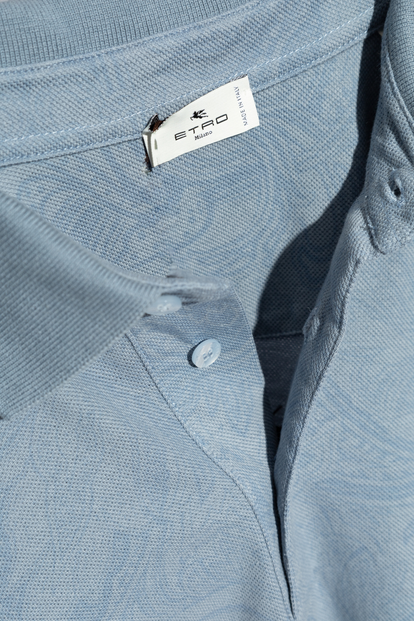 Etro Paisley-print Cotton-piqué Polo Shirt In Blue