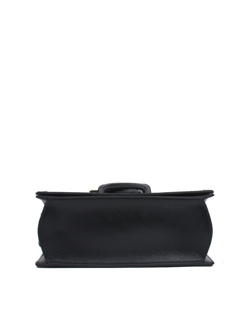 Loewe Barcelona Logo Engraved Shoulder Bag In Black