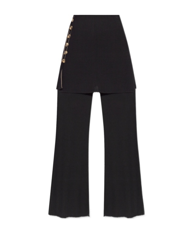 Shop By Malene Birger Bolone Skirted Wide-leg Trousers In Black