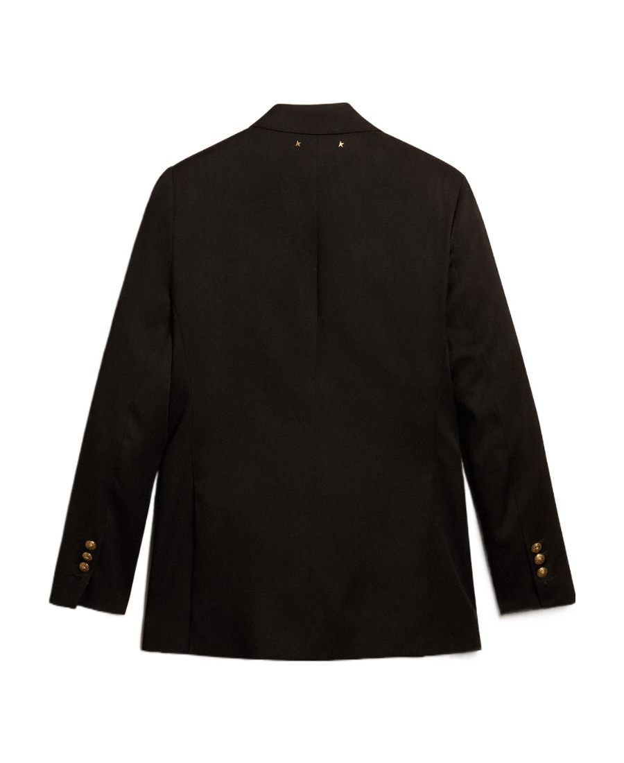 Golden Goose Double Breasted Blazer In Light Dry Wool Gabardine Clothing In Black