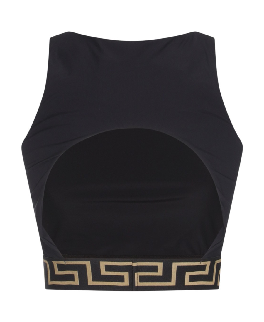 Versace Cut-out Detailed Sleeveless Top In Black