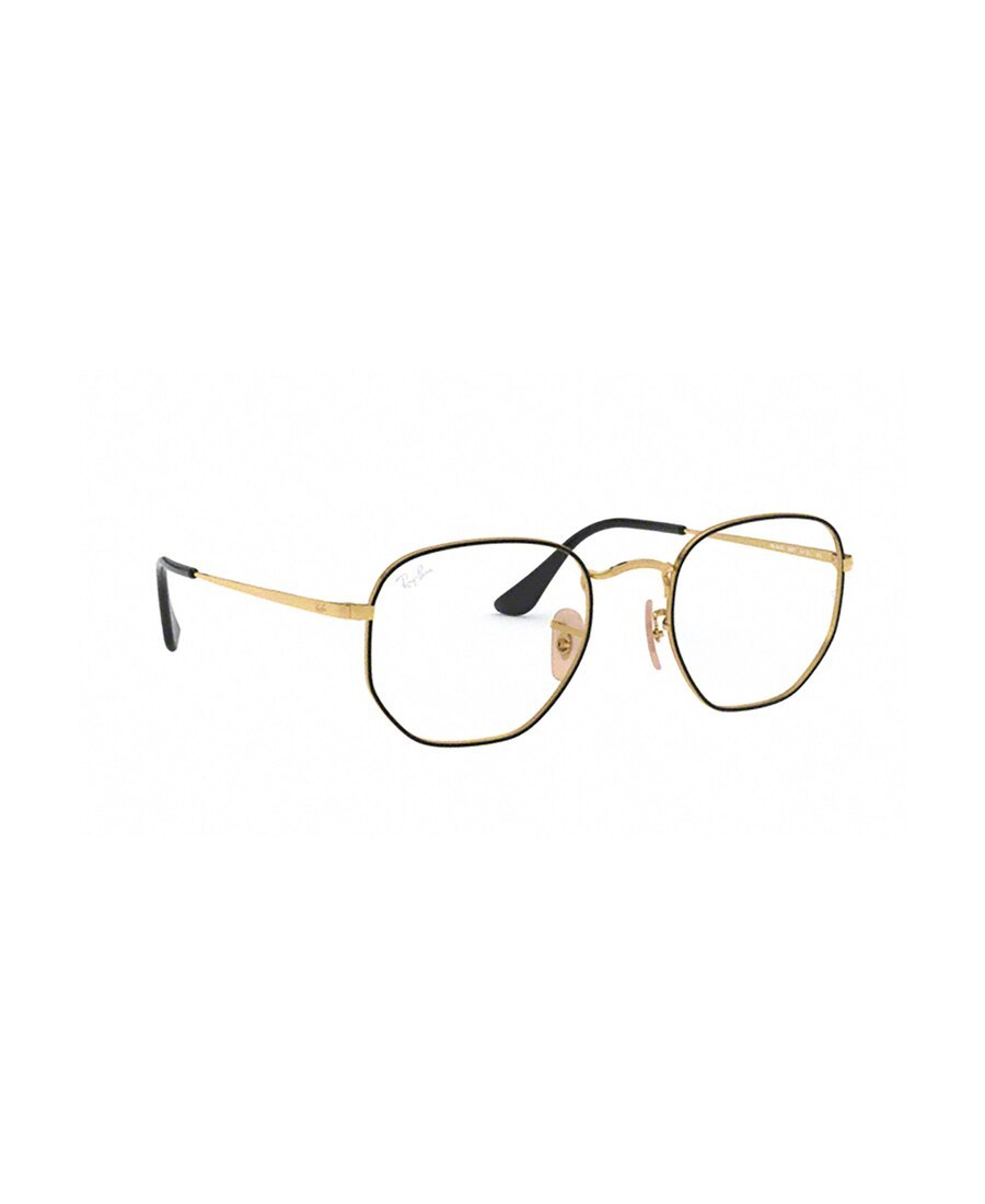 Ray Ban Two-tone Hexagonal Frame Glasses In White