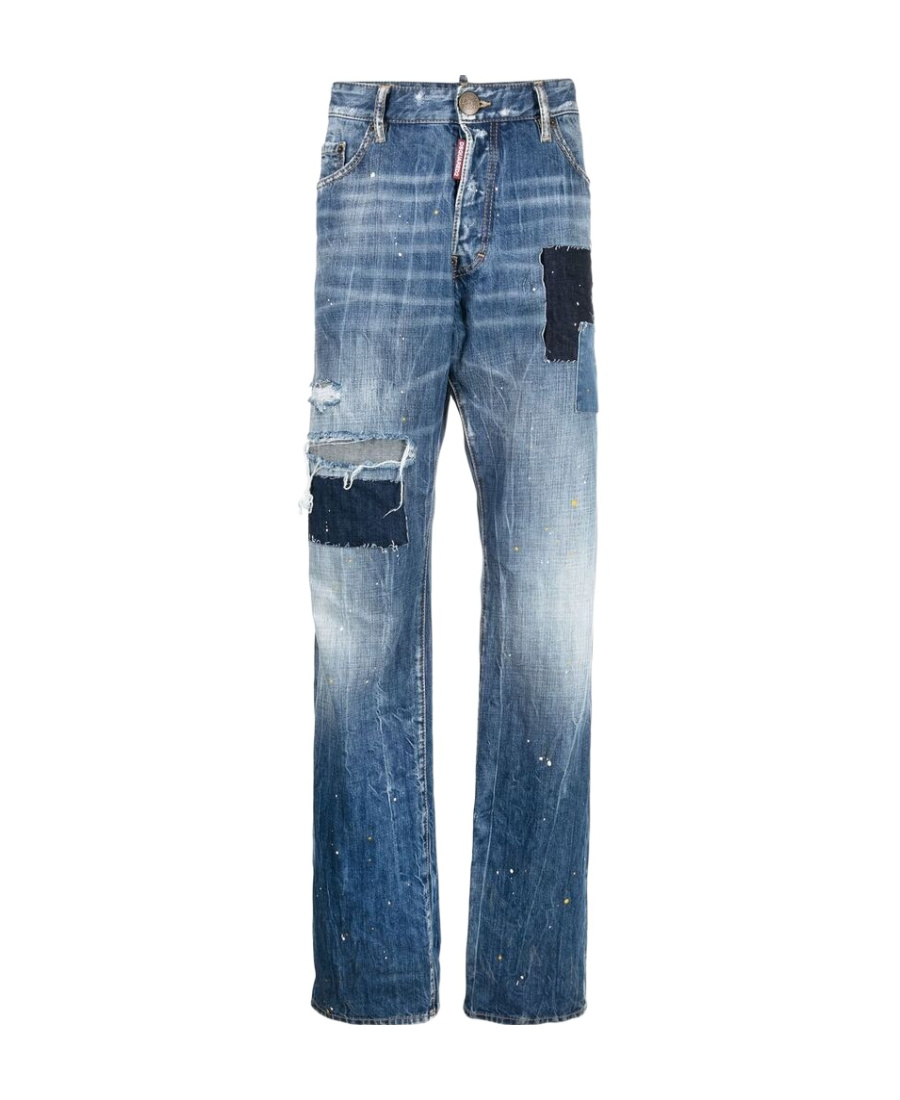 Dsquared2 Distressed-effect Patchwork Jeans In Blue