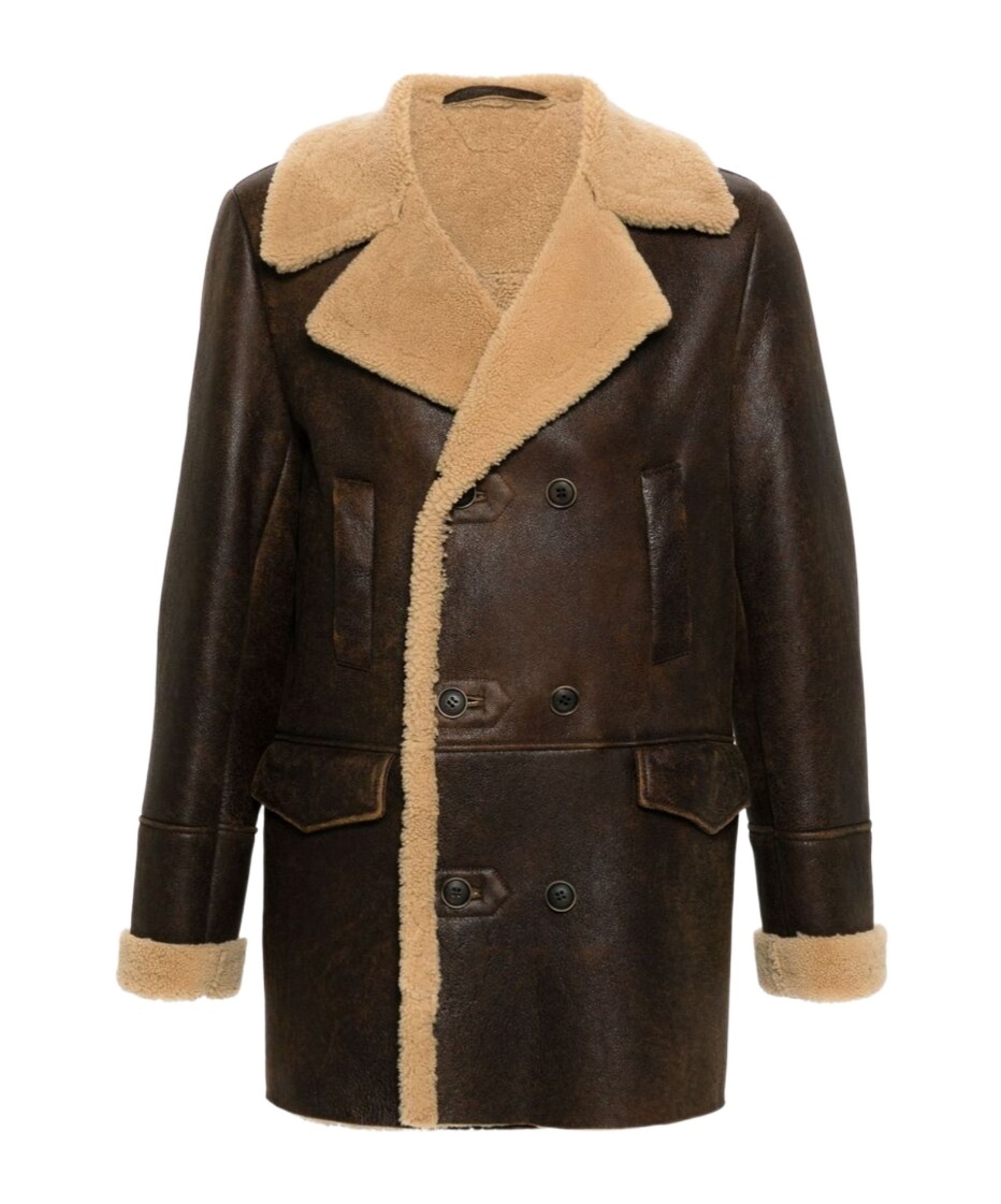 Salvatore Santoro Double-breasted Leather Coat In Black