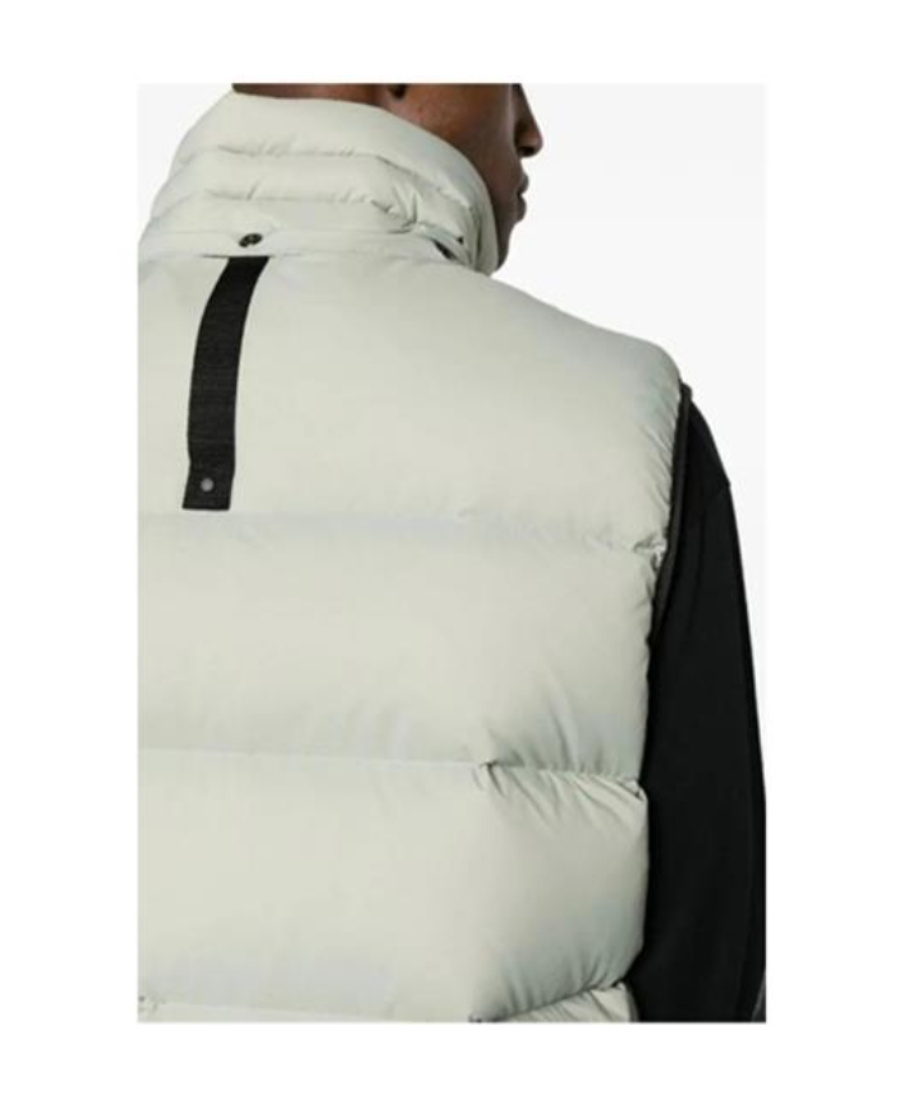 Moose Knuckles Logo-patch Hooded Padded Gilet In Gray