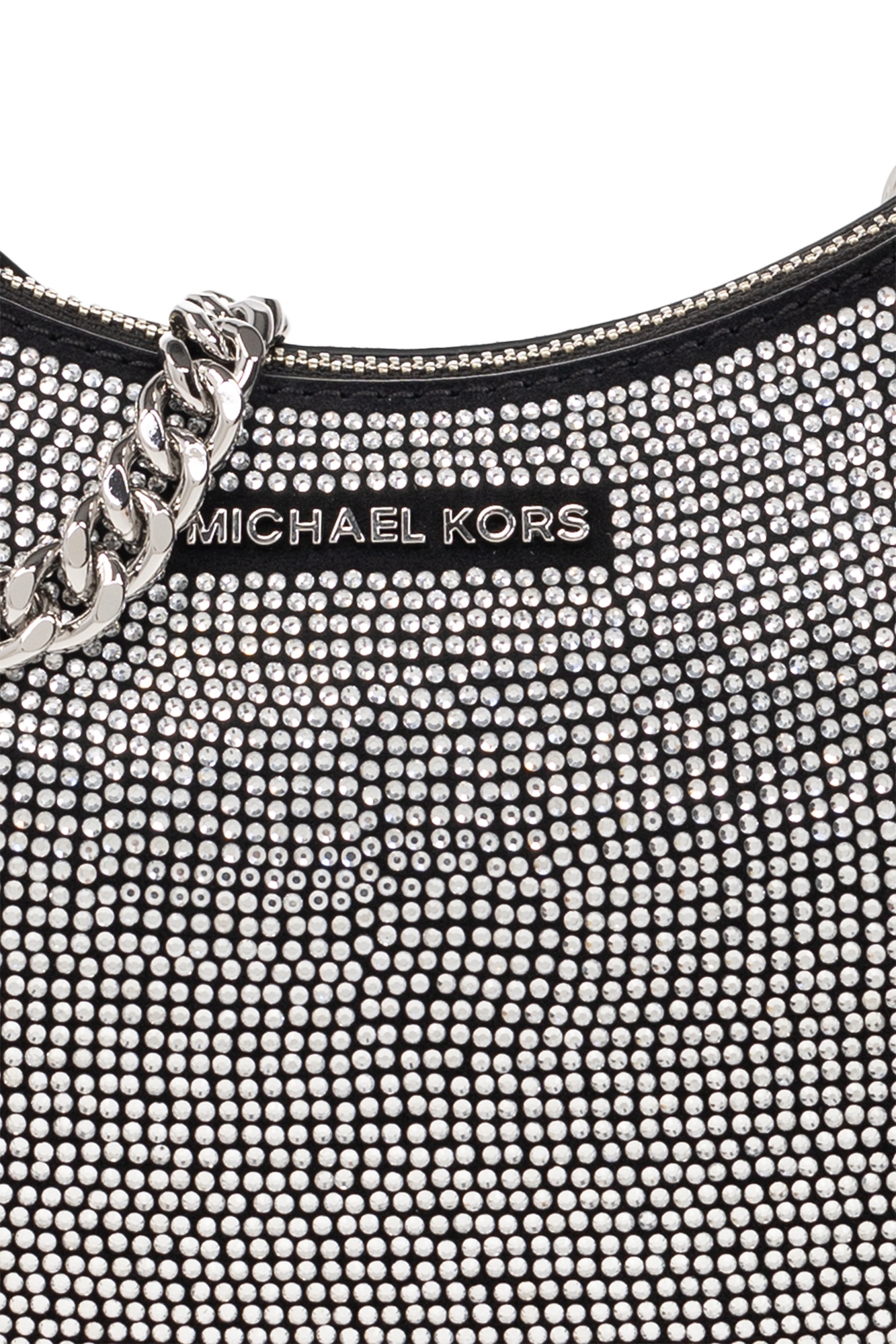 Michael Kors Rhinestone-embellished Leather Bag In Black
