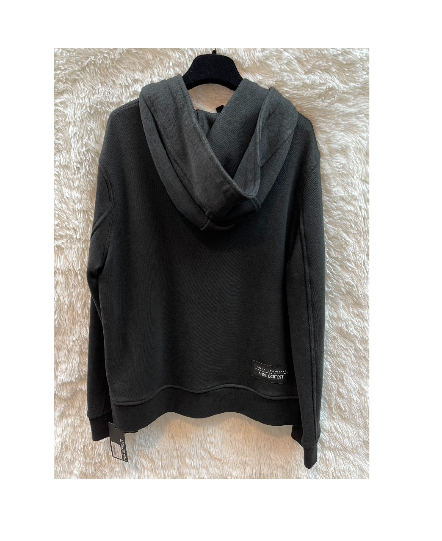 Neil Barrett Black Printed Hooded Sweater In Black
