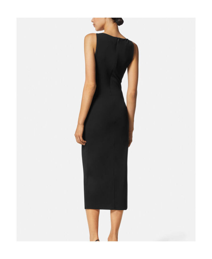 Versace Medusa-strap Corset-style Dress In Black