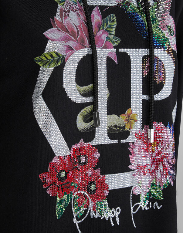 PHILIPP PLEIN LOGO DETAILS HOODED HOODIE