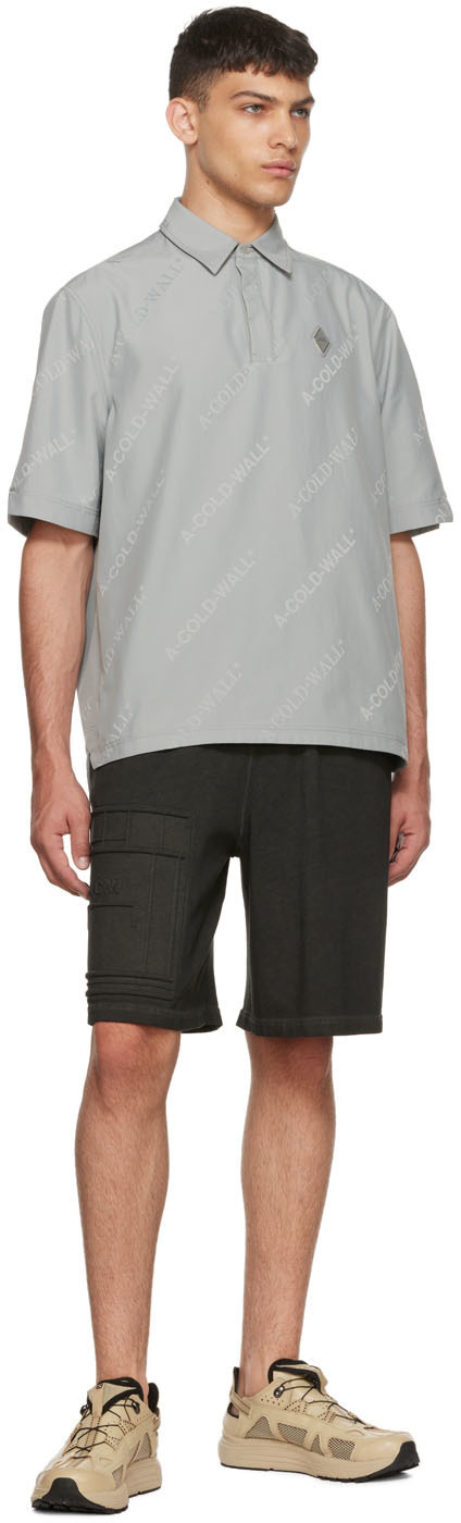 A-cold-wall* Logo-print Polo Shirt In Gray