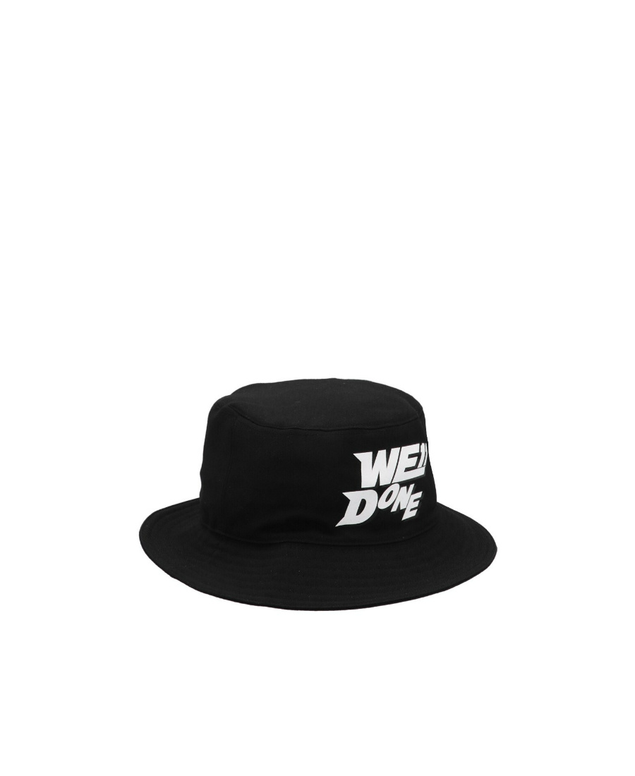 We11 Done Logo-print Detail Bucket Hat In Black