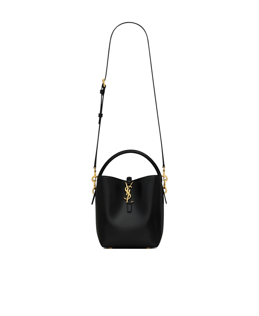 Saint Laurent Le 37 Small In Shiny Leather In Black