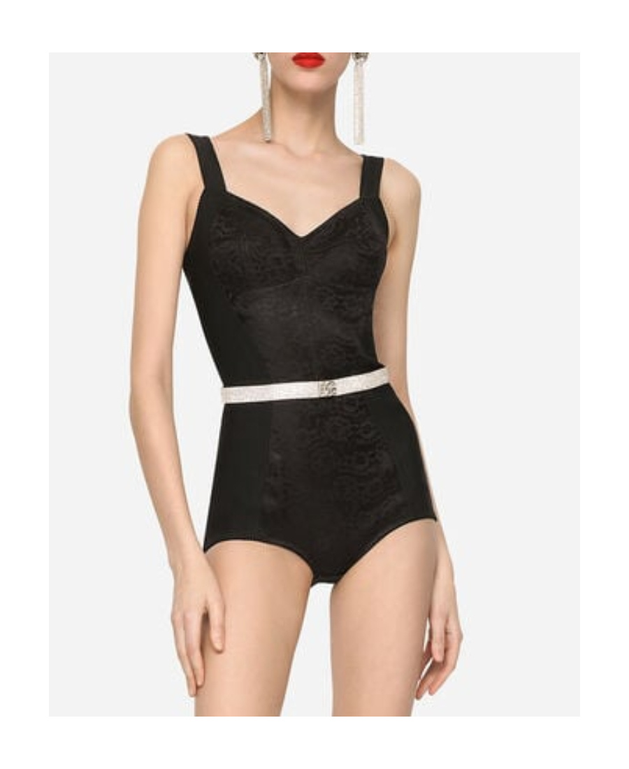Dolce & Gabbana Dolce Gabbana Corset Zipped Bodysuit In Black